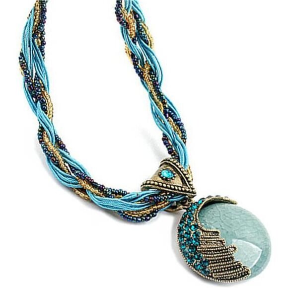 Bohemian Collar Necklace for Women Retro Vintage Statement Pendant - Picture 2 of 6
